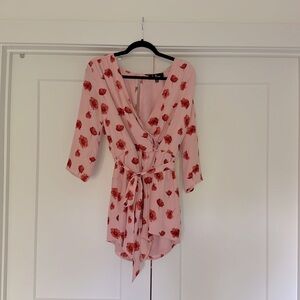 Pink floral romper